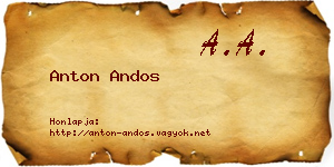 Anton Andos névjegykártya
